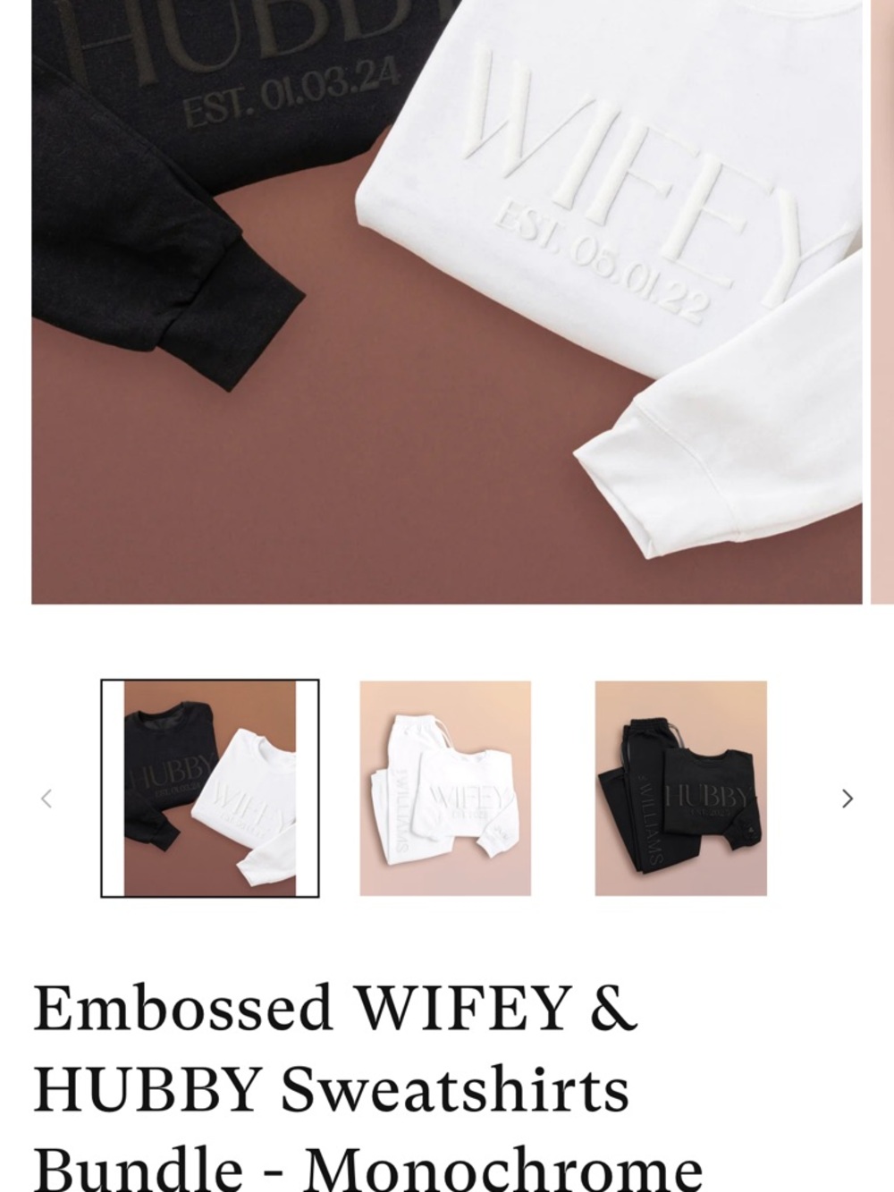 Blankën Embossed Logo Crewneck Sweatshirt in White and Pale Pink